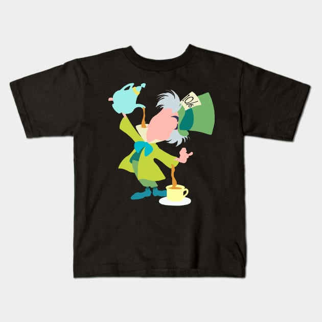 Mad Hatter Minimalist Kids T-Shirt by sigsin